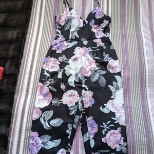 Black Jumpsuit with flowers, size small